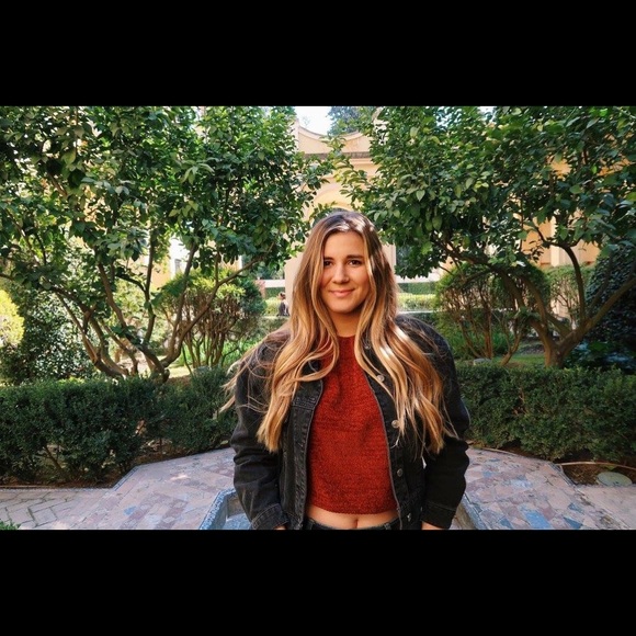 Burnt Orange Crop Sweater - Picture 1 of 3